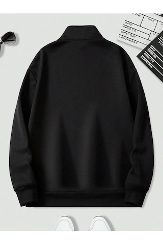 Altamira Unisex Dik Yaka Yarım Fermuarlı Oversize Sweatshirt 001