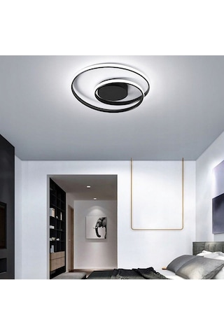 Ledli Tavan Tipi Salto Plafonyer Avize Siyah - Sarı