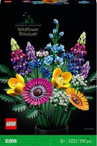 LEGO® Botanicals Kir Çiçekleri Buketi 10313 – Yetiskinler için 8 Tür Kir Çiçegi Içeren Dekoratif Model Yapim Seti (939 Parça)