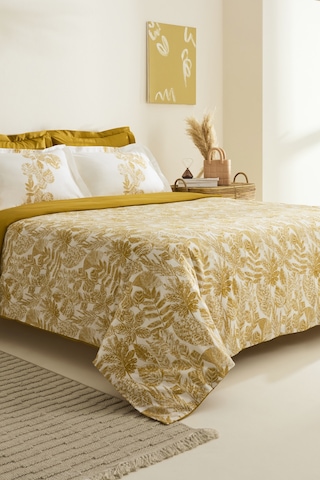 Karaca Home Orla %100 Pamuk Çift Kişilik Nevresim Takımı Sarı Sarı