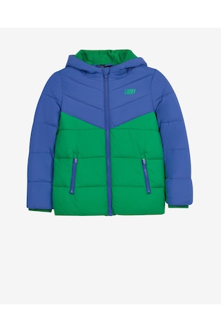 Skechers B Puffer Colorblock Jacket Büyük Erkek Çocuk Lacivert Mont Sk2620140-0533