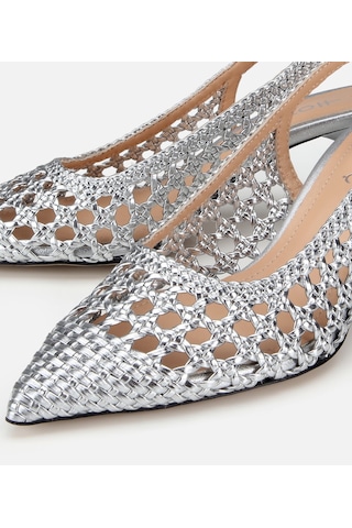 Hotiç Kadın Lame Örgü Detaylı Arkası Açık Kısa Topuklu Stiletto 01ayh322880a210 01ayh322880a210