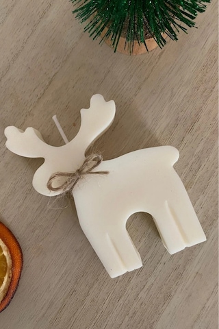 Dekoratif Yılbaşı Geyik Kokulu Mum - Soya Wax Mum 1 Adet Deerc001