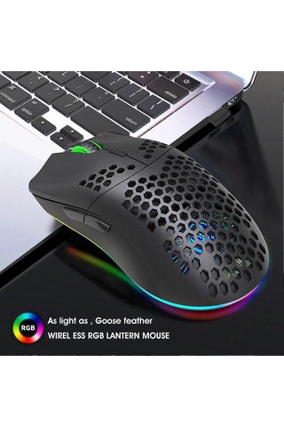 Hxsj T66 Rgb 2.4g Kablosuz Oyun Faresi Rgb Aydınlatmalı Şarj Edilebilir Ayarlanabilir Dpı Ergonomik Fare
