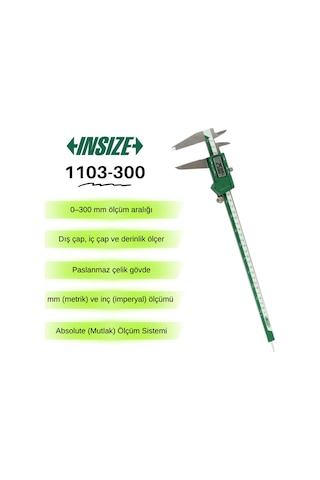 İnsize 1103-300 Dijital Kumpas 0-300mm Absolute