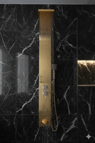 K0r05 Kolon Panel Robot Duş Sistemi Masajlı Lüks Renk Çeşitleriyle Banyo Takımı Altın