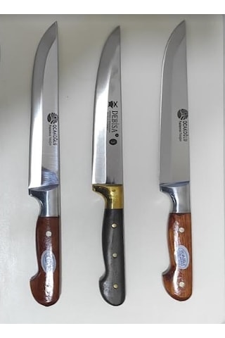 Şef Bıçağı - Ocakoğlu - Denizli 3'lü Set Kahverengi