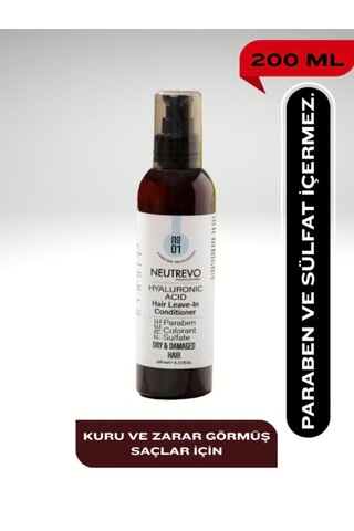 Neutrevo Professional No:1 Hyaluronic Acid Serisi Nem Ve Dolgunluk Veren Durulanmayan Saç Bakım Kremi 200 Ml