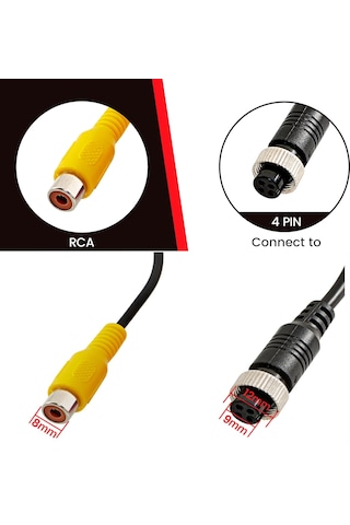 4 Pinli Dişi Konnektör Tekli Rca Dişi Soket Dönüştürücü 20 Cm.