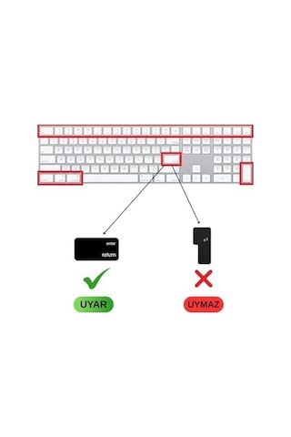 Apple Uyumlu Magic Keyboard 2 A1843 Numerik Türkçe Q Klavye Koruyucu Us Ansı Enter Uyumu Ile Türkçe Yapma Kaplama Ultra İnce Silikon Keyboard Cover Toz Ve Sıvı Koruma Siyah