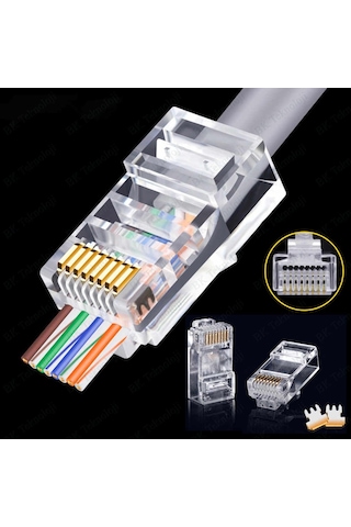 Ez Rj45 Cat6 Yeni Nesil Delikli Jack Konnektör 100 Adet