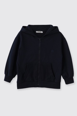 Panço Erkek Çocuk Kapüşonlu Fermuarlı Lacivert Sweatshirt