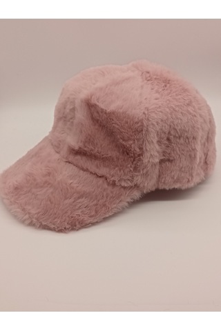 Kervan Pazar Kadın Yumuşak Tüylü Kışlık Kep Şapka Pembe