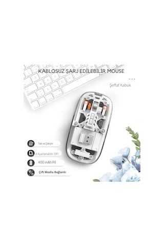 Samsung Tab S T800 Sm-t800 Kılıf 10.5" Uyumlu Şeffaf Tasarım Sessiz Kablosuz Mouse Diğer