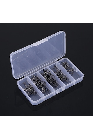 Geeroyoo 50 Adet Kara Treble İğne Seti 2/4/6/8/10 Numara Her Biri 10 Adet - Yüksek Karbon Çelik - Sağlam Tutuş - İğne Kutusuyla