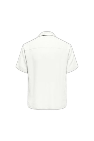 Only & Sons Onslaurence Lınen Resort Collar Ss Noos Erkek Beyaz Gömlek - 22036242