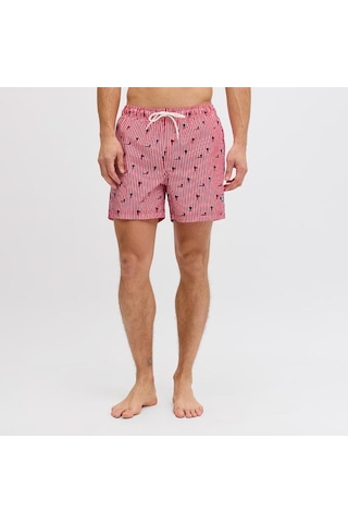 Jack&jones Jack Jones Şort Mayo Maui Breeze Mini Stripe Kırmızı