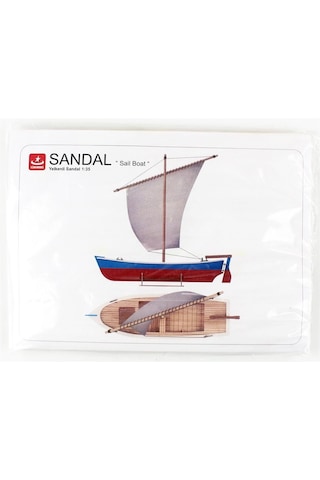 Türk Model 1/35 203 Yelkenli Sandal, 18 Cm. Ahşap Model Kiti-55345
