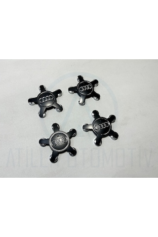 4 X Audi A3 8p 03-12 Ahtapot Çelik Jant Göbek Seti Siyah 112mm