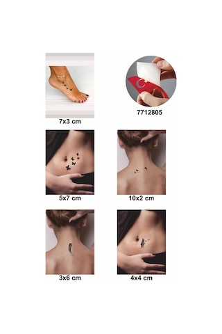 Enhavalı Özgür Kuşlar Geçici Dövme Kına Şablonu 5'li