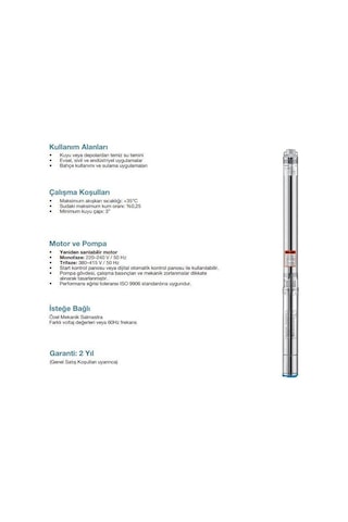 Alarko 3sbm2/27, 1 Hp - 220 V Dalgıç Pompa