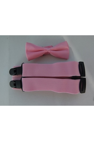 Pembe Çocuk Papyonu / Pembe Çocuk Pantolon Askısı Pembe