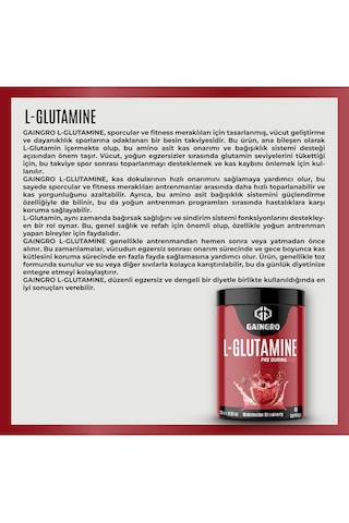 L-glutamine Karpuz - Çilek Aromalı Toparlanma Recovery Destekleyici - 250 Gr 40 Servis Çilek - Karpuz