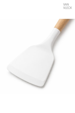 Silikon Spatula Isıya Dayanıklı Yapışmaz Mutfak Spatulası, Tencere Ve Tava Dostu Beyaz