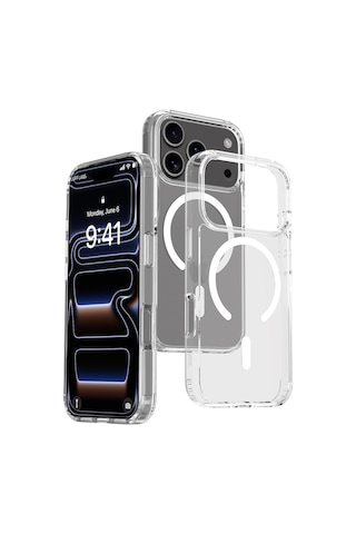 Buff Apple Uyumlu iPhone 18 Pro Paket - Magsafe Kılıf + Ekran Koruyucu + Air Fit Lens Koruyucu Privacy Hayalet