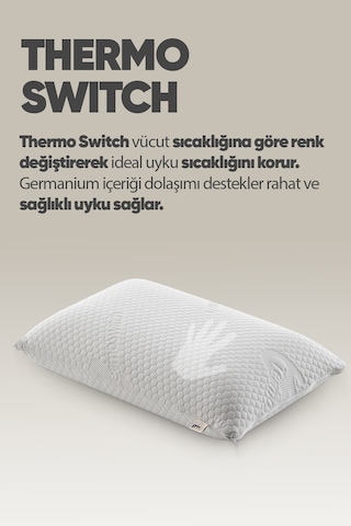 Akıllı Visko Yastık - Isı Hafızalı Tombul Ortopedik Lüx Yastık - Termal Isı Dengeleyici Beyaz