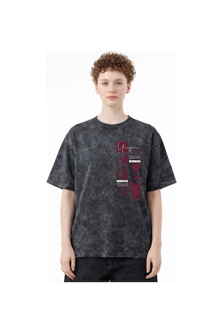 Tasarım Eren Yeager Zeke Attack On Titan Anime Baskılı Unisex Ove Siyah