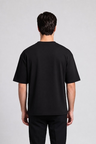 Black Nova Oversize Baskılı Unisex %100 Pamuk T-shirt Dx Biker Siyah