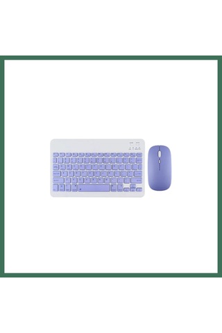 En-cag Kyb71 Kablosuz Türkçe Q Klavye Mouse Set - Lila Bss Diğer