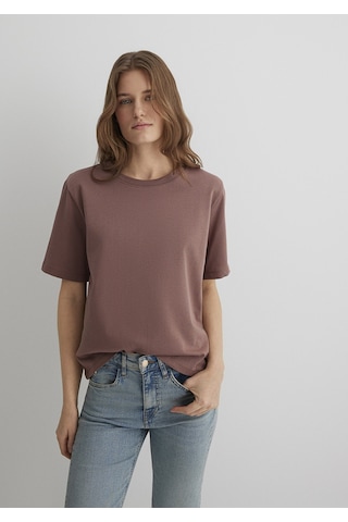 Mavi - Kahverengi Basic Tişört 1613110-70387 Kahverengi