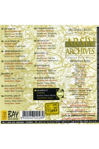 Türk Halk Müziği - Arşiv 2 - Orta Anadolu Cd