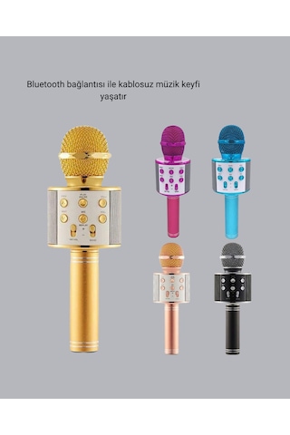 Bluetooth Karaoke Mikrofon - Yüksek Ses Kalitesi, Yankı Efektli, Uzun Ömürlü Pil