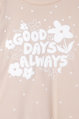 Luess Kız Çocuk %100 Pamuklu Kabartma Baskılı Alt Üst Pijama Takımı - Bej 3-4 Yaş 8-9 Yaş Bej