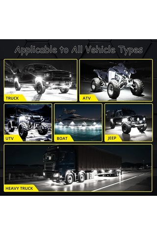 Xuweiwei Dpd-a15-d-4 Ultra Parlak 4 Adet Beyaz Kaya Lambaları Kit 6000lm 12v Suv Kamyon