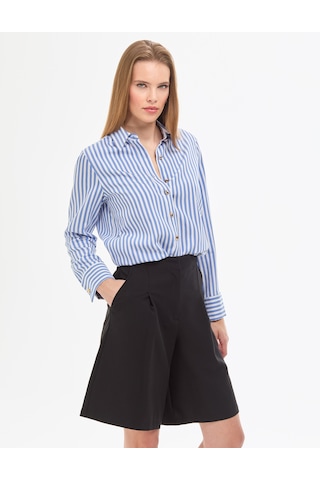 Pierre Cardin Kadın Lacivert Gömlek Desenli 50321224-vr033