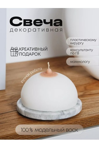 Ivamed Doğal Dekoratif Balmumu Mum Meme Göğüs 220895406 Sütlü