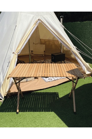 Campout Katlanır Ahşap Masa Çok Renkli
