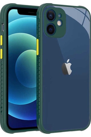 Apple Uyumlu iPhone 12 Mini Kılıf Zore Kaff Kapak Koyu Yeşil