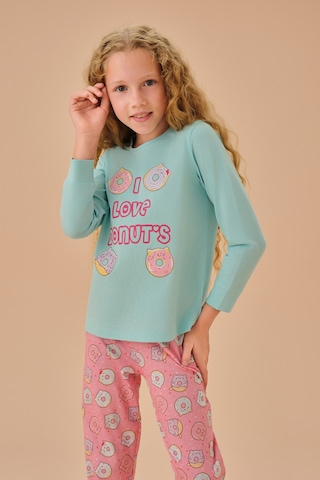 Suwen Bella Çocuk Pijama Takımı Shc25221660a1355 Donut Çok Renkli