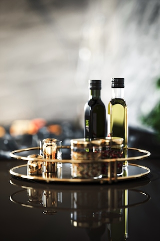 Bino Servis Sunum Tepsisi Ikramlık Gold Büyük Lüks Organizer Sof