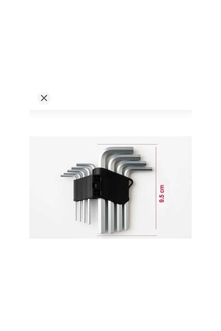 Çelik 9'lu Kısa Alyan Takımı 2.0mm 2.5mm 3.0 Mm 3.5 Mm 4.0 Mm 5.