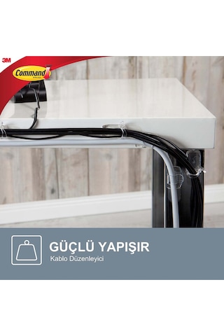 3M Command 17301CLR Orta Boy Klipsli Kablo Düzenleyici