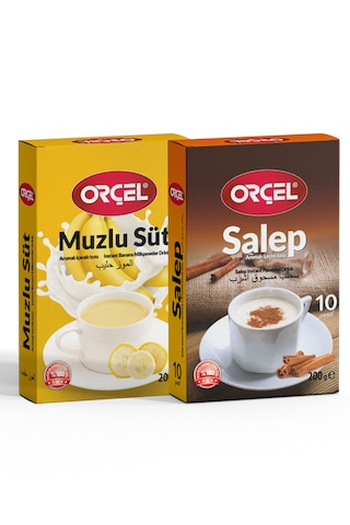 Orçel Salep Muzlu Süt Aromalı İçecek Tozu Oralet Çay 2 x 200 G
