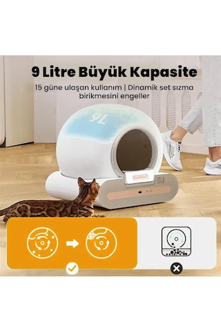 Groove Ti+ 65l Wi-fi Otomatik Akıllı Kedi Tuvaleti Kahverengi Ultra Sessiz+app Kontrol+akıllı Sensör+uv Filtre