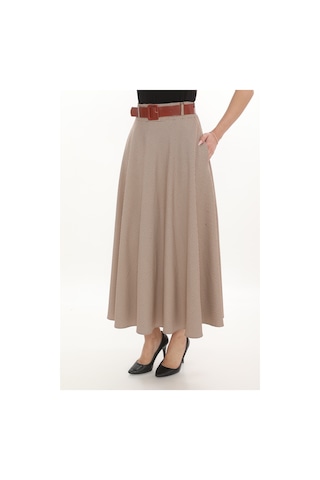 Soralline Kadın Kloş Etek 779 Kaz Ayağı Desen Kırmızılı Kırmızı