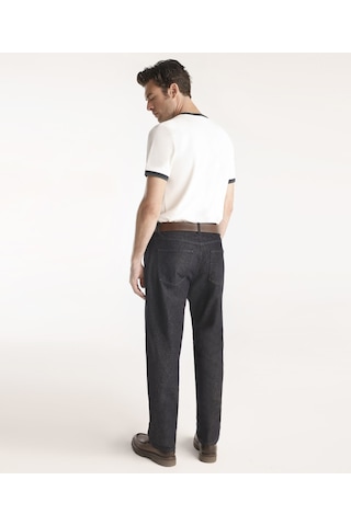 Relaxed Fit Erkek Denim Pantolon Koyu İndigo